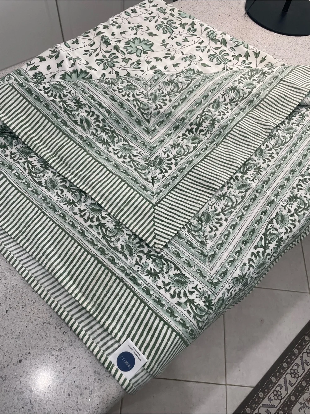Nirvella Green Floral Table Linen - Timeless Luxury